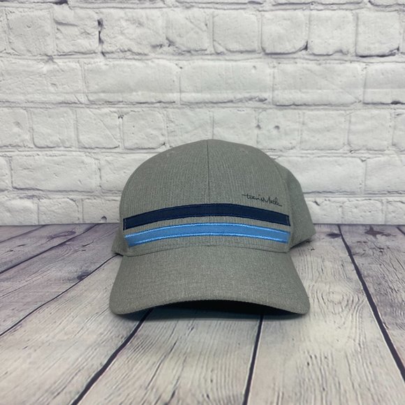 Travis Mathew Golf Hat Cap Stretch Fit S/M Gray Canada ICI Company Logo Striped - Picture 5 of 10